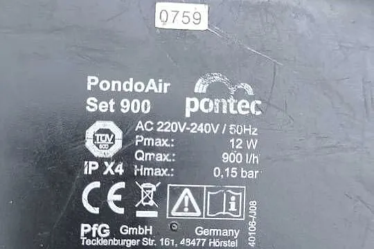 PONTEC PONDOAIR 900 NAPOWIETRZACZ 900 L/H, Zachodniopomorskie, Szczecin