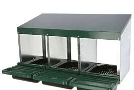 Kerbl Gniazdo dla kur niosek, 3 przegrody, plastikowe, zielone