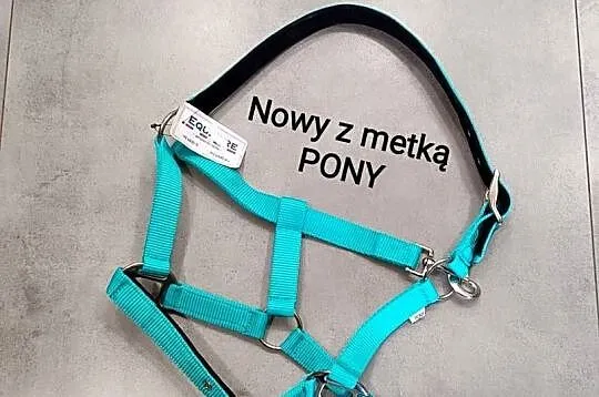 Nowy z metką kantar PONY z podszyciem, turkusowy