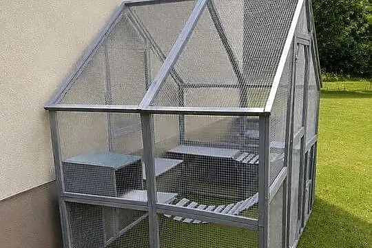 Woliera dla kotów Wiltec 188 × 142 × 187 cm – metalowa siatka, Mazowieckie, Konstancin-Jeziorna