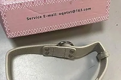 Obroża skórzana jasnoszara rozmiar M 33-45 cm, Śląskie, Szczerbice