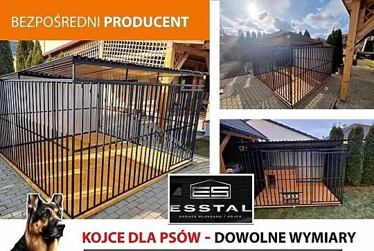 Kojec dla Psa , KOJCE dla Psów ,Dowolne Rozmiary , Zadaszenie - ESSTAL-