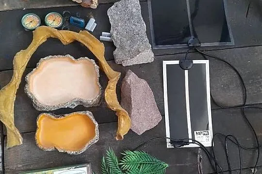 wyposażenie terrarium graty dla gada miseczki brykiet maty grzewcze