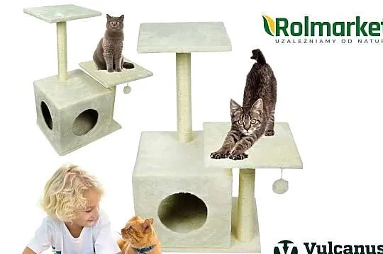 Drapak słupek dla kota Beżowy legowisko wieża Zabawka Różne modele