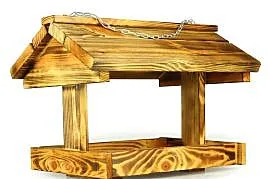 Karmnik drewniany KR-3 duży brązowy, opalany