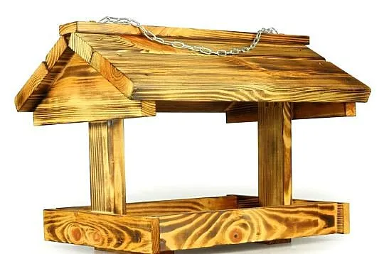 Karmnik drewniany KR-3 duży brązowy, opalany
