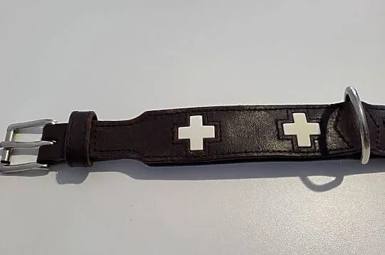 Skórzana obroża dla psa Swiss Hunter M brązowa, Świętokrzyskie, Końskie