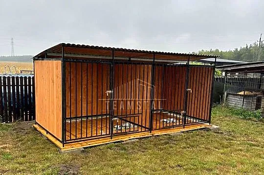 Kojec dla psów 4x2m drewniana podłoga - uchwyt na miski TS1140, Podlaskie, Łomża