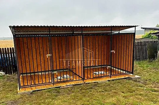 Kojec dla psów 4x2m drewniana podłoga - uchwyt na miski TS1140, Podlaskie, Łomża