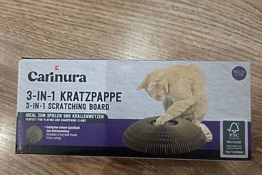 Drapak dla kota 3w1 kartonowy Carinura z piłką i kocimiętką, Łódzkie, Pabianice