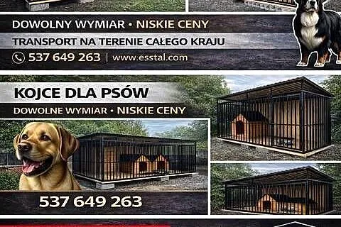 Kojec dla Psa , Klatka dla Psa , Zagroda , Zadaszenie  - ESSTAL-, Mazowieckie, Żuromin