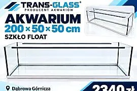 Akwarium 200x50x50 cm 500 l szkło float – polski producent