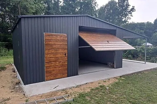 C9 Garaż Blaszany GRAFITOWY z zadasz.bocznym , Garaże Blaszane -ESSTAL, Wielkopolskie, Śrem