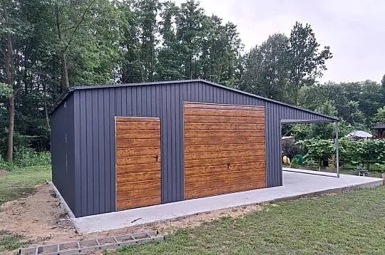 C9 Garaż Blaszany GRAFITOWY z zadasz.bocznym , Garaże Blaszane -ESSTAL, Wielkopolskie, Śrem