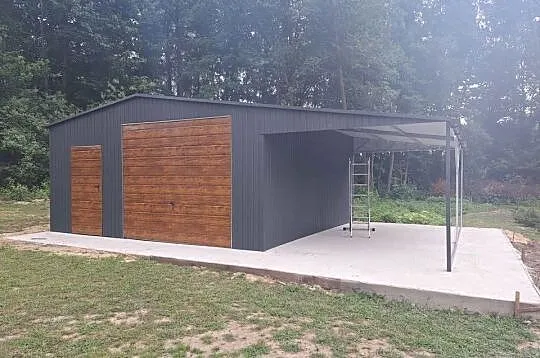 C9 Garaż Blaszany GRAFITOWY z zadasz.bocznym , Garaże Blaszane -ESSTAL, Wielkopolskie, Śrem