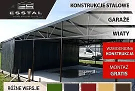 011 Garaż Blaszany z zadaszeniem-Garaże Blaszane ,Wiatki ogrodowe - ESSTAL