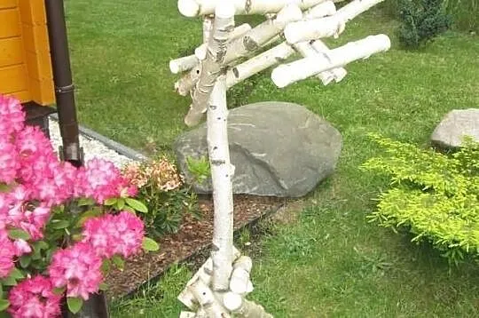 Drewniany stojak dla papug z brzozy, Śląskie, Ruda Śląska