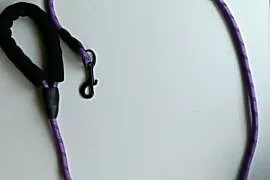 Smycz dla psa 140 cm + saszetka na worki – fioletowa