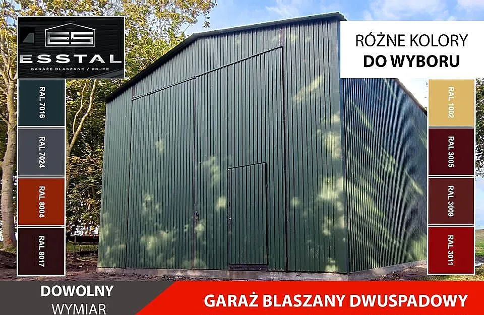 C41 Garaż Blaszany - MAGAZYN - Garaże Blaszane - Wiaty - Hale - ESSTAL, Wielkopolskie, Oborniki