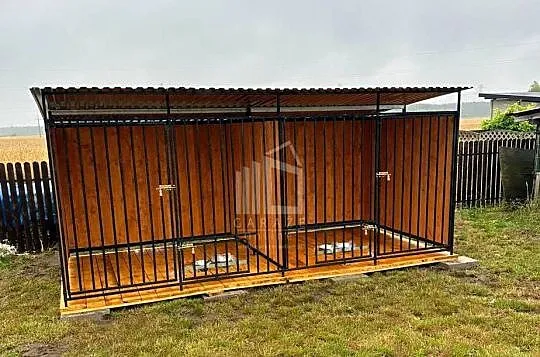 Kojec dla psów 4x2m drewniana podłoga - uchwyt na miski ID1043, Wielkopolskie, Leszno