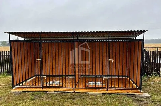 Kojec dla psów 4x2m drewniana podłoga - uchwyt na miski ID1043, Wielkopolskie, Leszno
