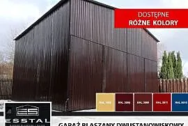 031 Duży Garaż Blaszany 6x5 |wysokie ściany boczne | - Wiaty Hale - ESSTAL