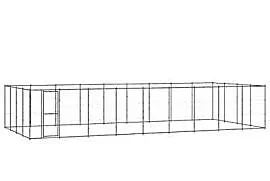 vidaXL Kojec zewnętrzny dla psa, stalowy, 43,56 m²