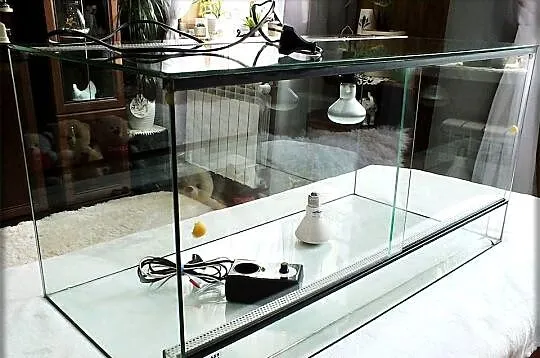 Terrarium szklane 80x40x40 z wentylacją i ogrzewaniem termostatem dla gada, Lubuskie, Lubsko