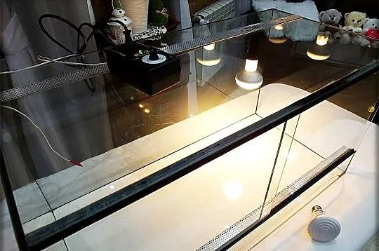 Terrarium szklane 80x40x40 z wentylacją i ogrzewaniem termostatem dla gada, Lubuskie, Lubsko