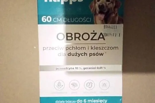 Obroża przeciw pchłom i kleszczom dla dużych psów.