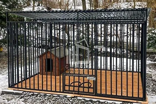 Kojec dla Psów 3x2m Drewniana podłoga - Uchwyt na miski ID601, Wielkopolskie, Chodzież