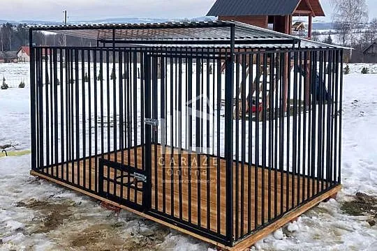 Kojec dla Psów 3x2m Drewniana podłoga - Uchwyt na miski ID601, Wielkopolskie, Chodzież
