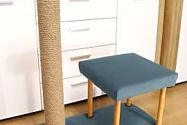 WYSOKI drapak dla kota w nowoczesnym stylu turkus