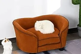 Sofa dla psa lub kota legowisko mata pluszowy brązowy