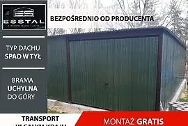 69B Garaż Blaszany ZIELONY- Garaże Blaszane | Wiaty | Hale | - ESSTAL