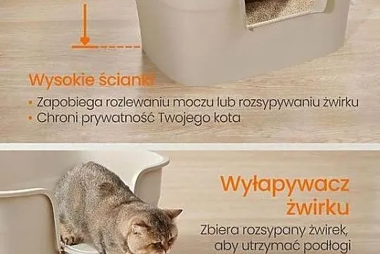 Kuweta dla bardzo dużych kotów,beżowa, Śląskie, Ruda Śląska