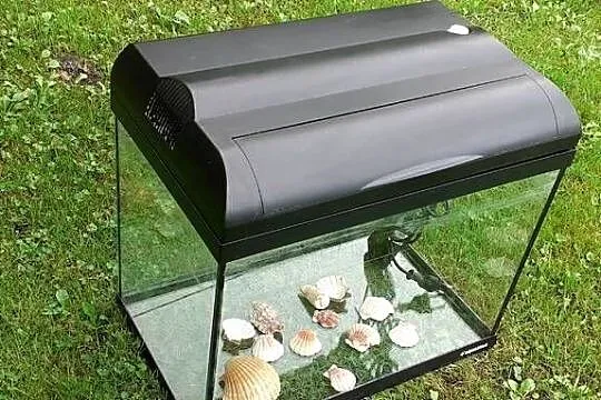 Akwarium z pokrywą, filtrem, oświetleniem,  30l,Aquastar+muszelki.