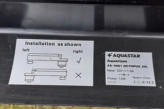 Akwarium z pokrywą, filtrem, oświetleniem,  30l,Aquastar+muszelki., Kujawsko-pomorskie, Tuszkowo