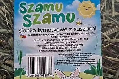 Szamu Szamu Siano Tymotkowe z suszarni 1kg Uszatkowe Rady KRÓLIK GRYZOŃ, Małopolskie, Kraków