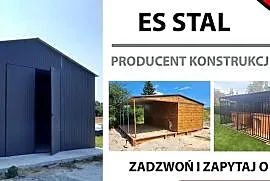 182B Garaż Blaszany GRAFITOWY | Wiata | Hala | Wiaty | Hale | - ESSTAL