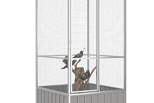 vidaXL Woliera, szara, 111x107x211,5 cm, galwanizowana stal(SKU:171551), Mazowieckie, Warszawa