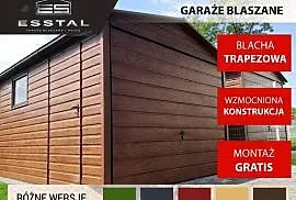 82AA Garaż Blaszany -Orzech| Blaszak |Garaże | Wiaty | Kojce | - ESSTAL