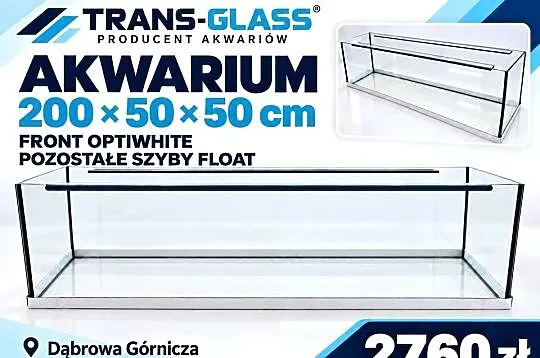 Akwarium 200x50x50 cm 500 l front Optiwhite – producent