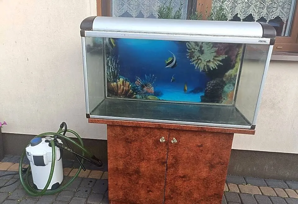Akwarium Aquael 200L z filtrem kubełkowym i szafką, Łódzkie, Łask