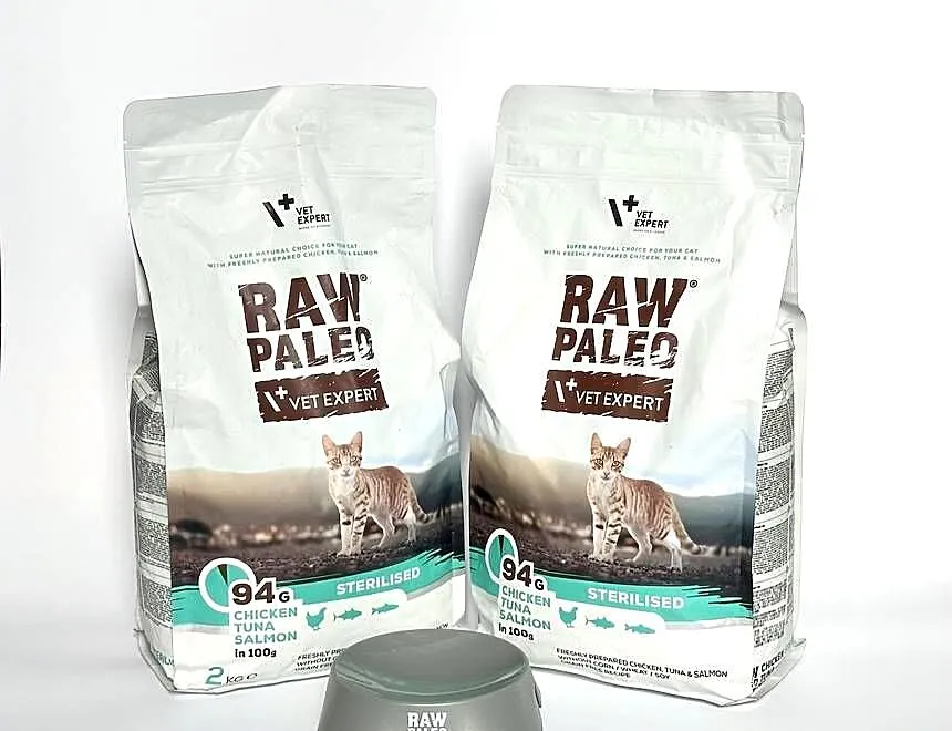 2 x 2kg + miseczka - karma RAW PALEO STERILISED CAT, Mazowieckie, Warszawa