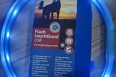Trixie obręcz z lamp błyskowa USB L-XL