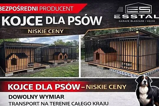 Kojec dla Psa , KOJCE dla Psów w Wymiar , Boks , Klatka - ESSTAL-, Mazowieckie, Maków Mazowiecki