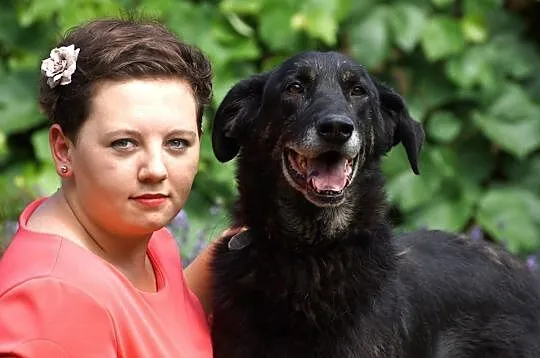 Uśmiechnięty, pogodny Brutus, grzeczny starszy pan