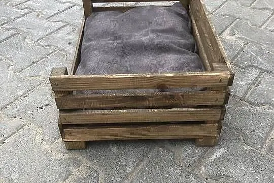 Drewniane legowisko dla psa/kota z poduszką – handmade – 50 × 34 × 21 cm, Wielkopolskie, Poznań