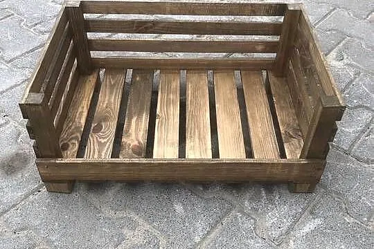 Drewniane legowisko dla psa/kota z poduszką – handmade – 50 × 34 × 21 cm, Wielkopolskie, Poznań